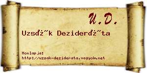 Uzsák Dezideráta névjegykártya